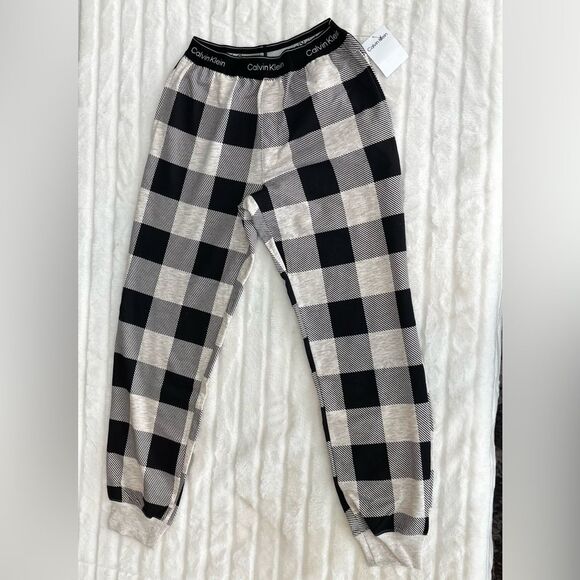 Calvin Klein modern cotton buffalo plaid holiday joggers, size XS, NWT - Picture 5 of 8